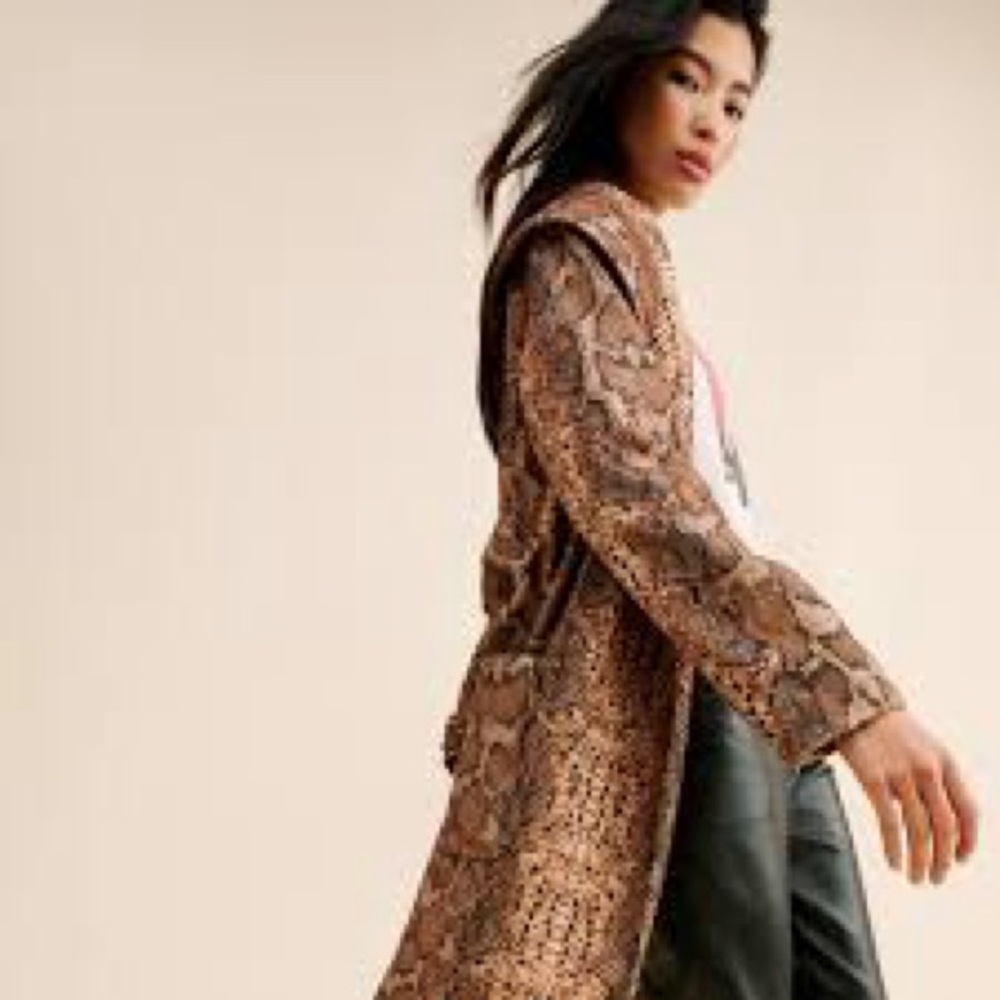 Hutch Snakeskin Longline Print Coat Size XL - Picture 5 of 11